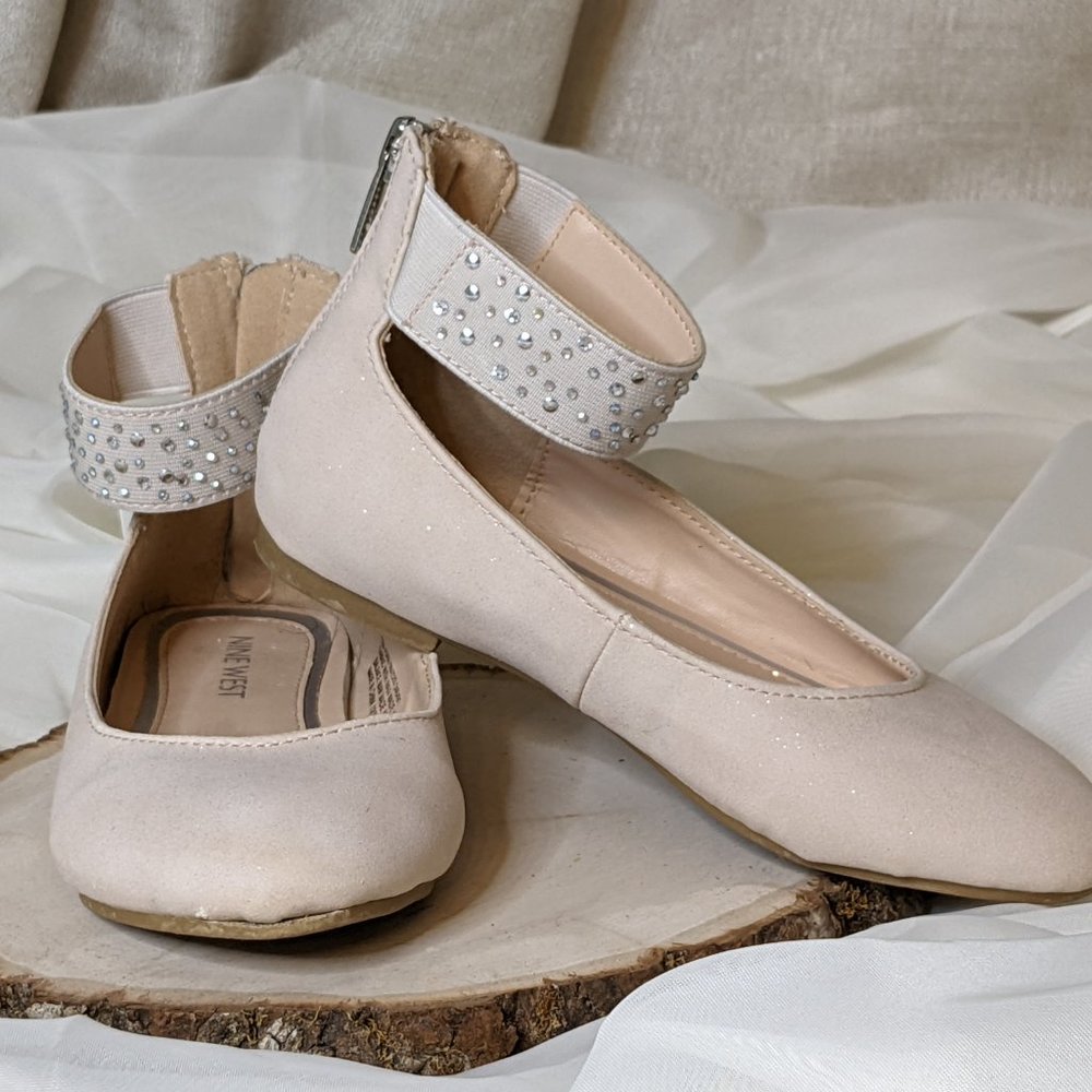 Nine West Girl's Faye Fashion Ballet Flats Size 12